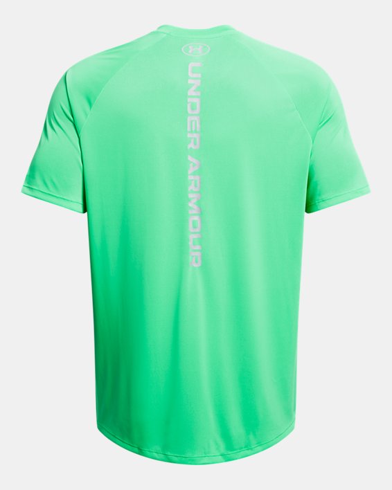 Men's UA Tech™ Reflective Short Sleeve in Green image number 3